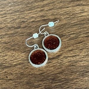 Amber Orange Dangle Earrings